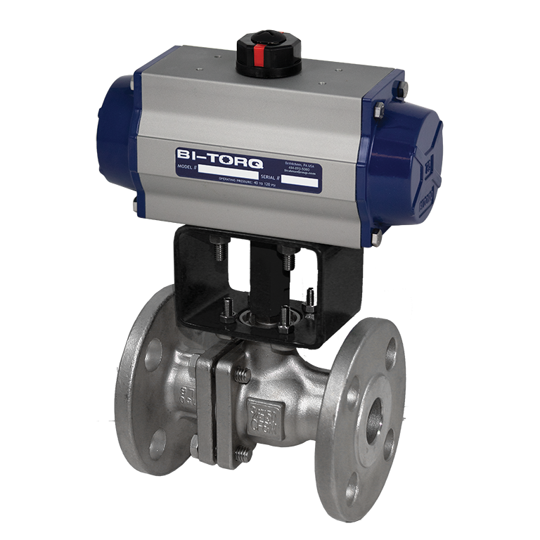 IS-2PF (2-Piece Flanged) Pneumatic Actuated Stainless Steel Ball Valves