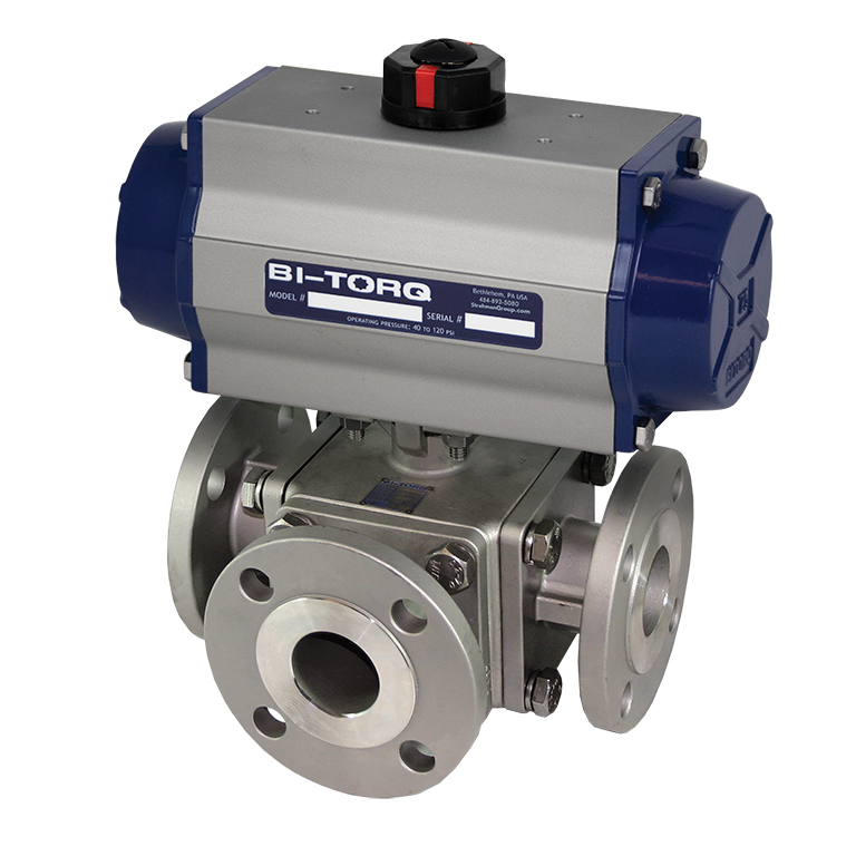 IS-3WF (3-Way SS Flanged) Pneumatic Actuated Stainless Steel Ball Valves